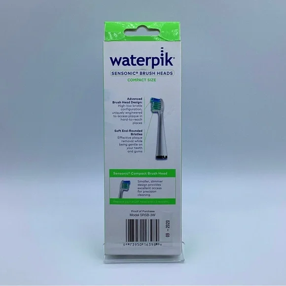 Waterpik Sensonic Standard Compact Size Tooth Brush Heads 3 Count SRSB-3W - Picture 2 of 7